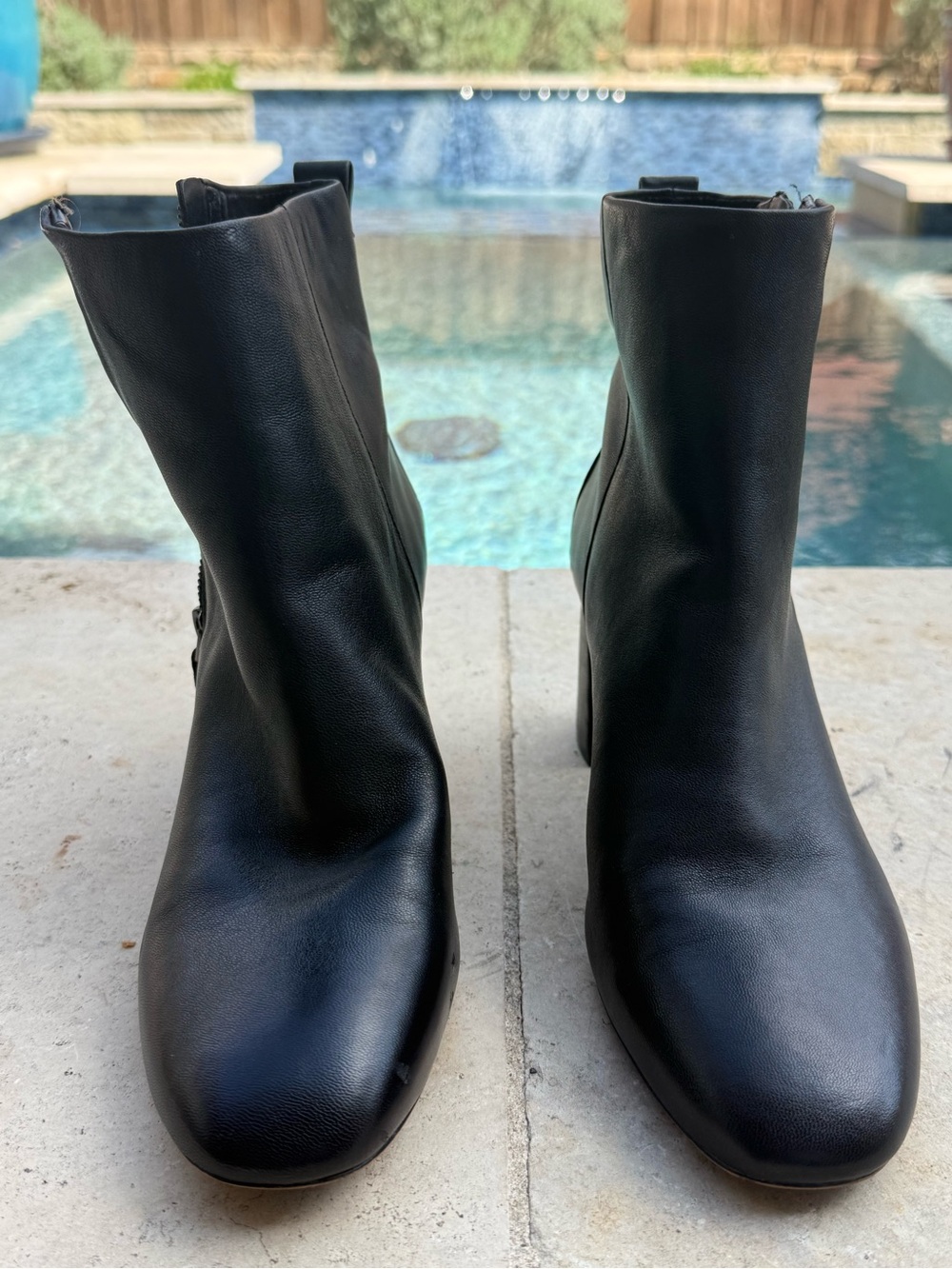Essex Lane - Galena Women's Black Leather Ankle Boots Sz 8.5